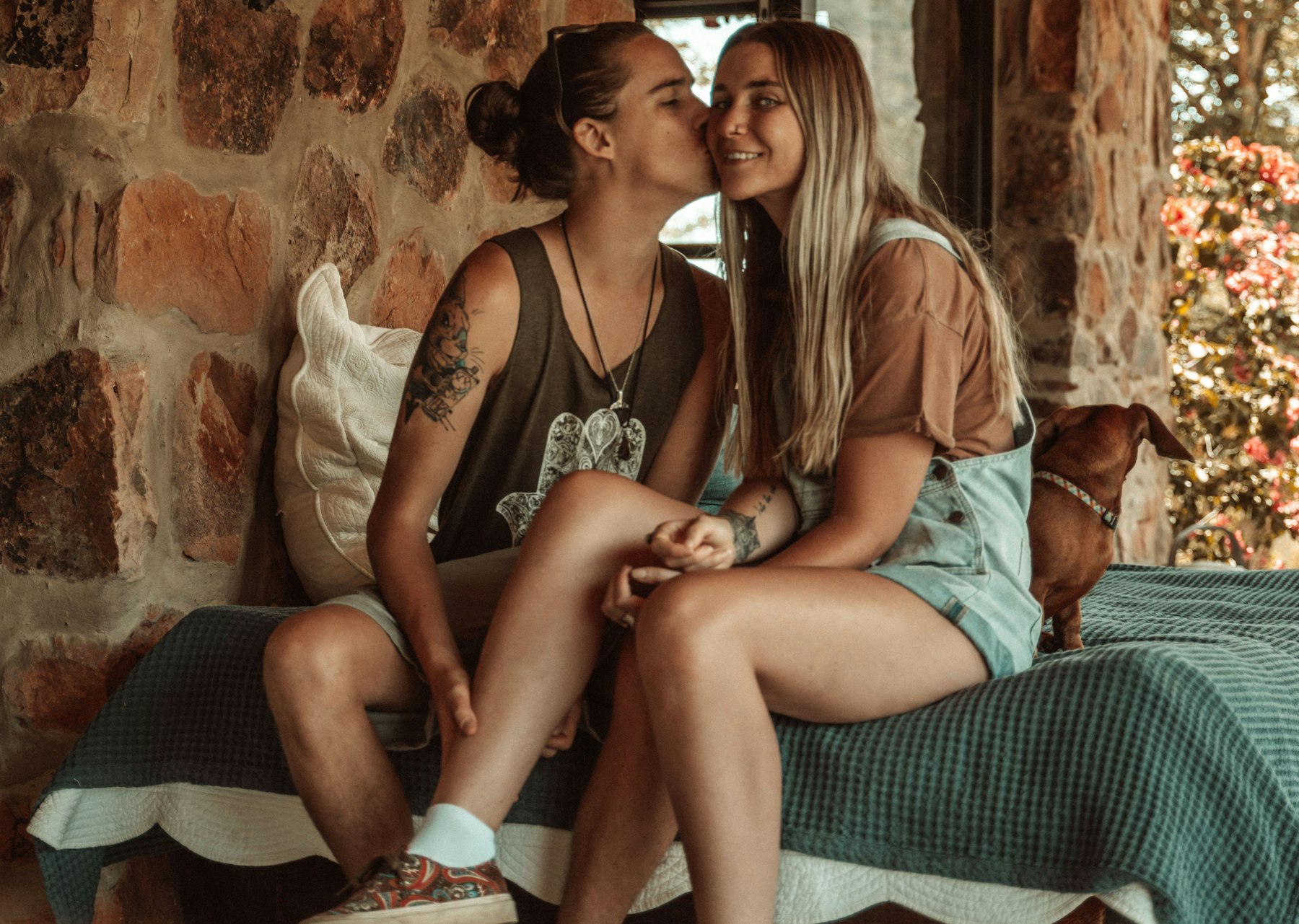 Friends at home together