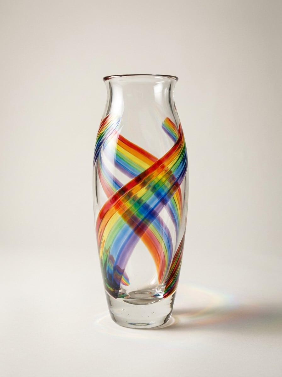 Arc Hand-Blown Glass Vase, design render