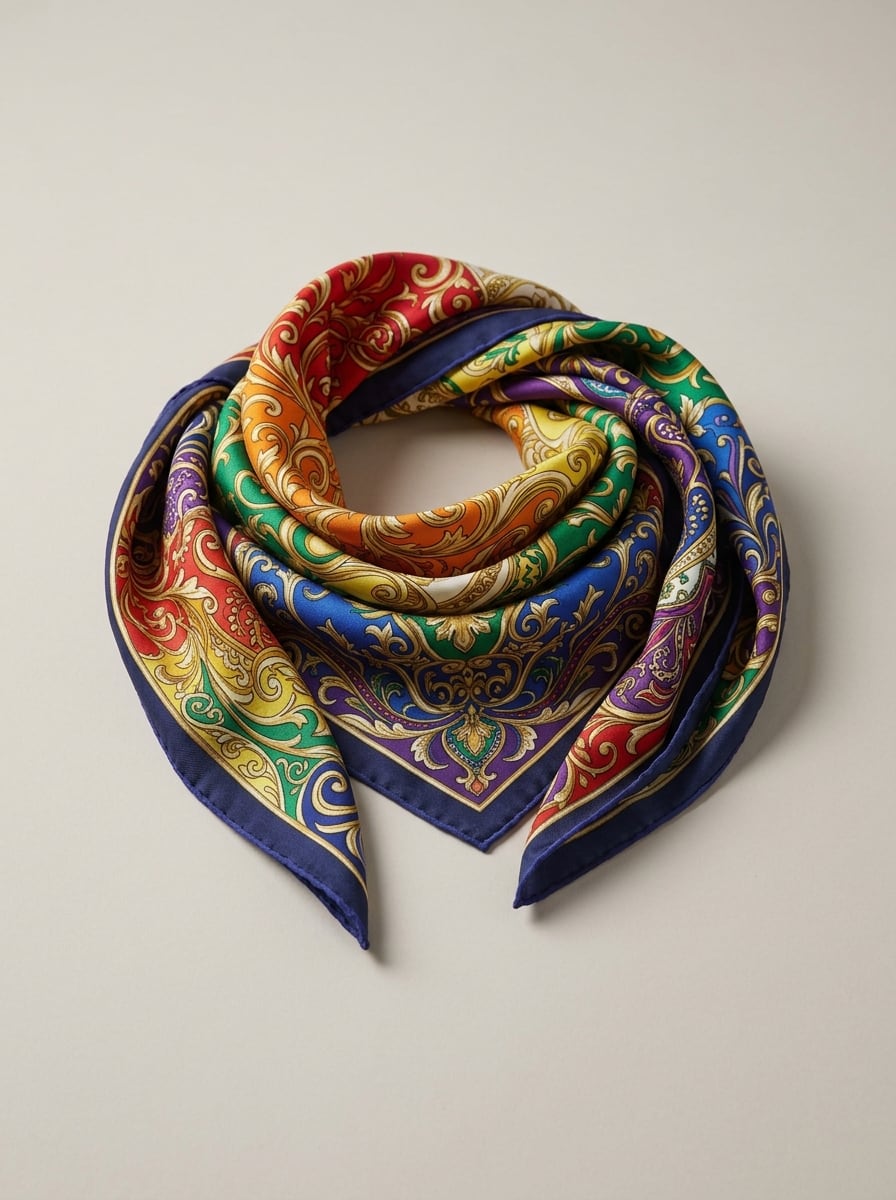 Hand-Rolled Silk Pride Scarf, design render