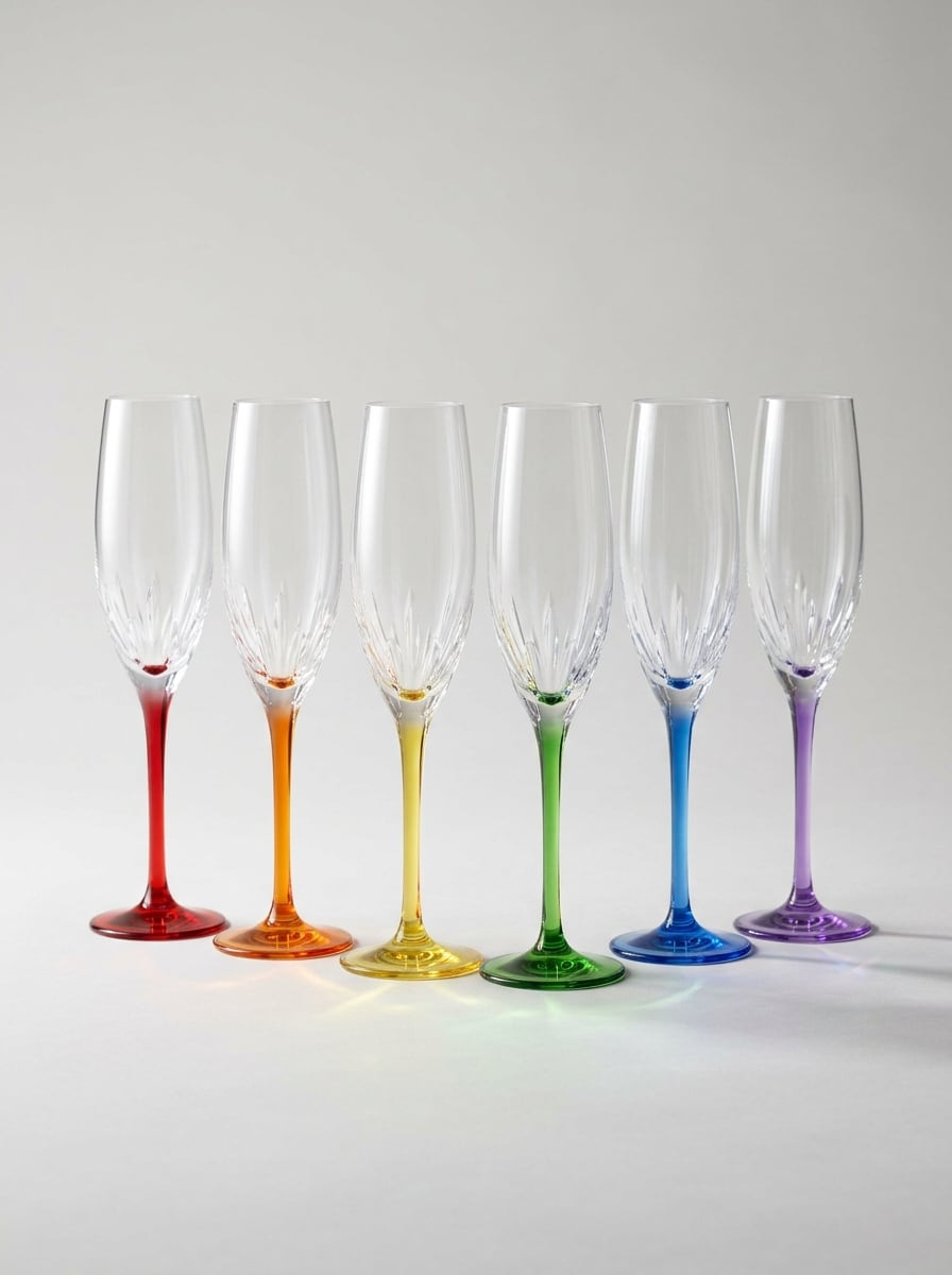 Spectrum Crystal Champagne Flutes, Set of Six, design render